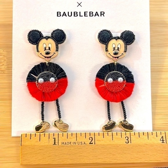 Brand New Disney x BaubleBar Mickey Mouse Beaded Drop Earrings - Picture 13 of 15